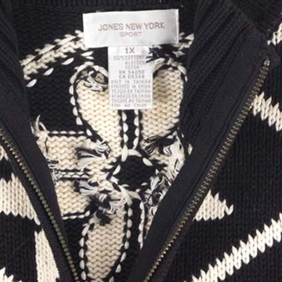 Jones NY Sport, Sweater Jacket, Zip Front, Cotton - Picture 3 of 4